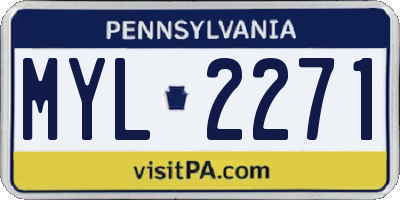 PA license plate MYL2271