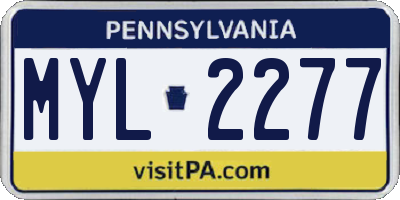 PA license plate MYL2277