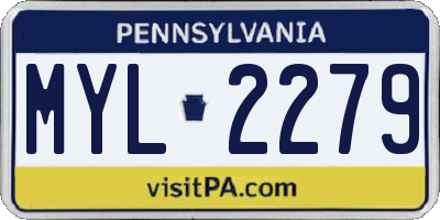PA license plate MYL2279