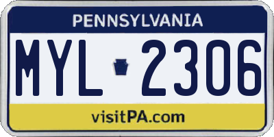 PA license plate MYL2306