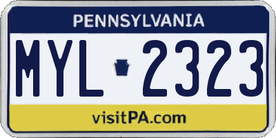 PA license plate MYL2323