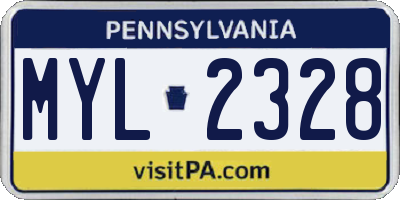 PA license plate MYL2328