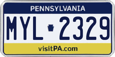 PA license plate MYL2329