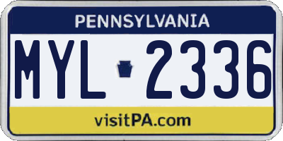 PA license plate MYL2336