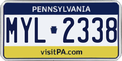 PA license plate MYL2338