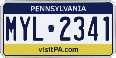 PA license plate MYL2341