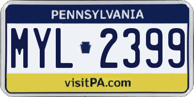 PA license plate MYL2399