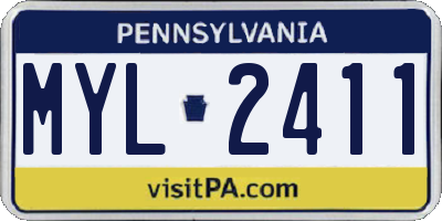 PA license plate MYL2411
