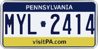 PA license plate MYL2414