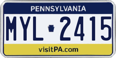 PA license plate MYL2415