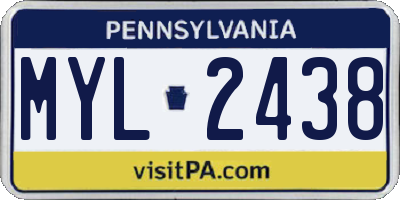 PA license plate MYL2438