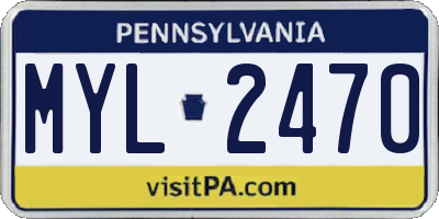 PA license plate MYL2470
