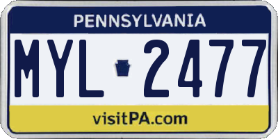 PA license plate MYL2477