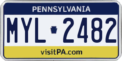 PA license plate MYL2482