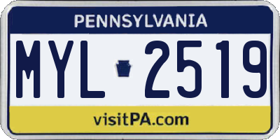 PA license plate MYL2519