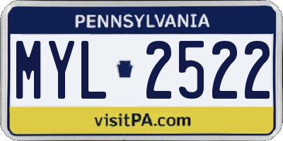 PA license plate MYL2522
