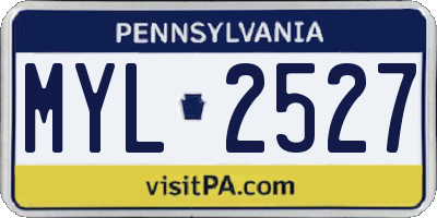 PA license plate MYL2527