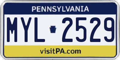 PA license plate MYL2529