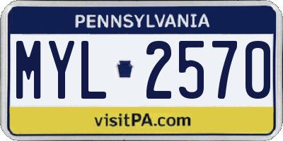 PA license plate MYL2570