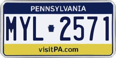 PA license plate MYL2571