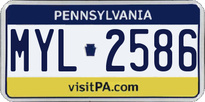 PA license plate MYL2586