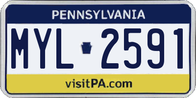 PA license plate MYL2591