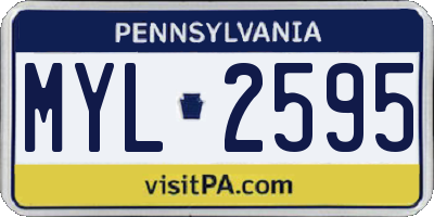 PA license plate MYL2595