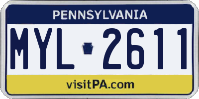 PA license plate MYL2611