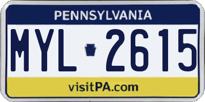 PA license plate MYL2615