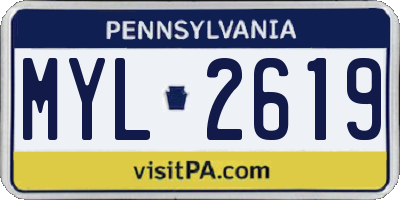 PA license plate MYL2619