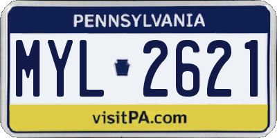 PA license plate MYL2621
