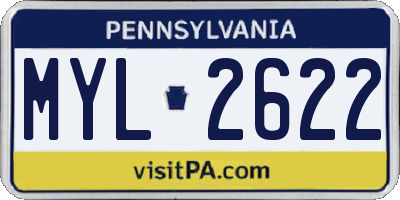 PA license plate MYL2622
