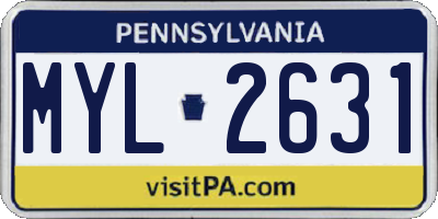 PA license plate MYL2631