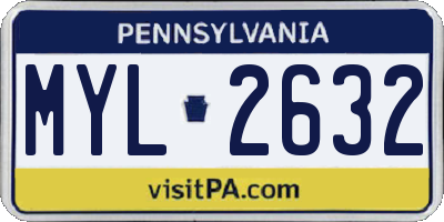 PA license plate MYL2632