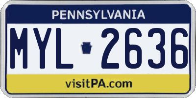 PA license plate MYL2636