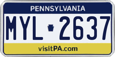 PA license plate MYL2637