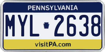 PA license plate MYL2638