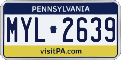PA license plate MYL2639