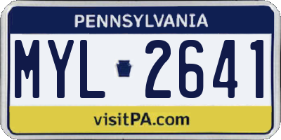PA license plate MYL2641