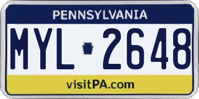 PA license plate MYL2648