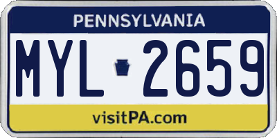 PA license plate MYL2659