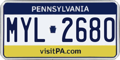 PA license plate MYL2680