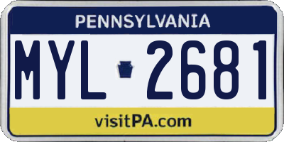 PA license plate MYL2681