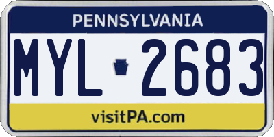 PA license plate MYL2683