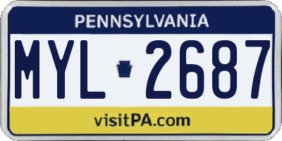 PA license plate MYL2687