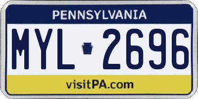 PA license plate MYL2696