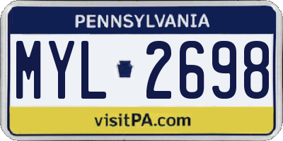 PA license plate MYL2698