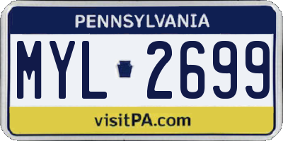 PA license plate MYL2699