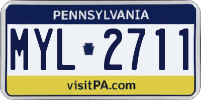 PA license plate MYL2711