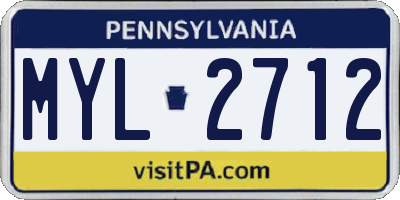 PA license plate MYL2712